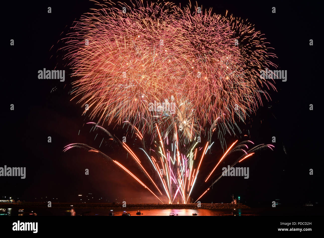 Plymouth, UK 8 août 2018 les championnats d'Artifice britannique 2018 à Plymouth Credit Sean Dewhurst/Alamy Live News Banque D'Images