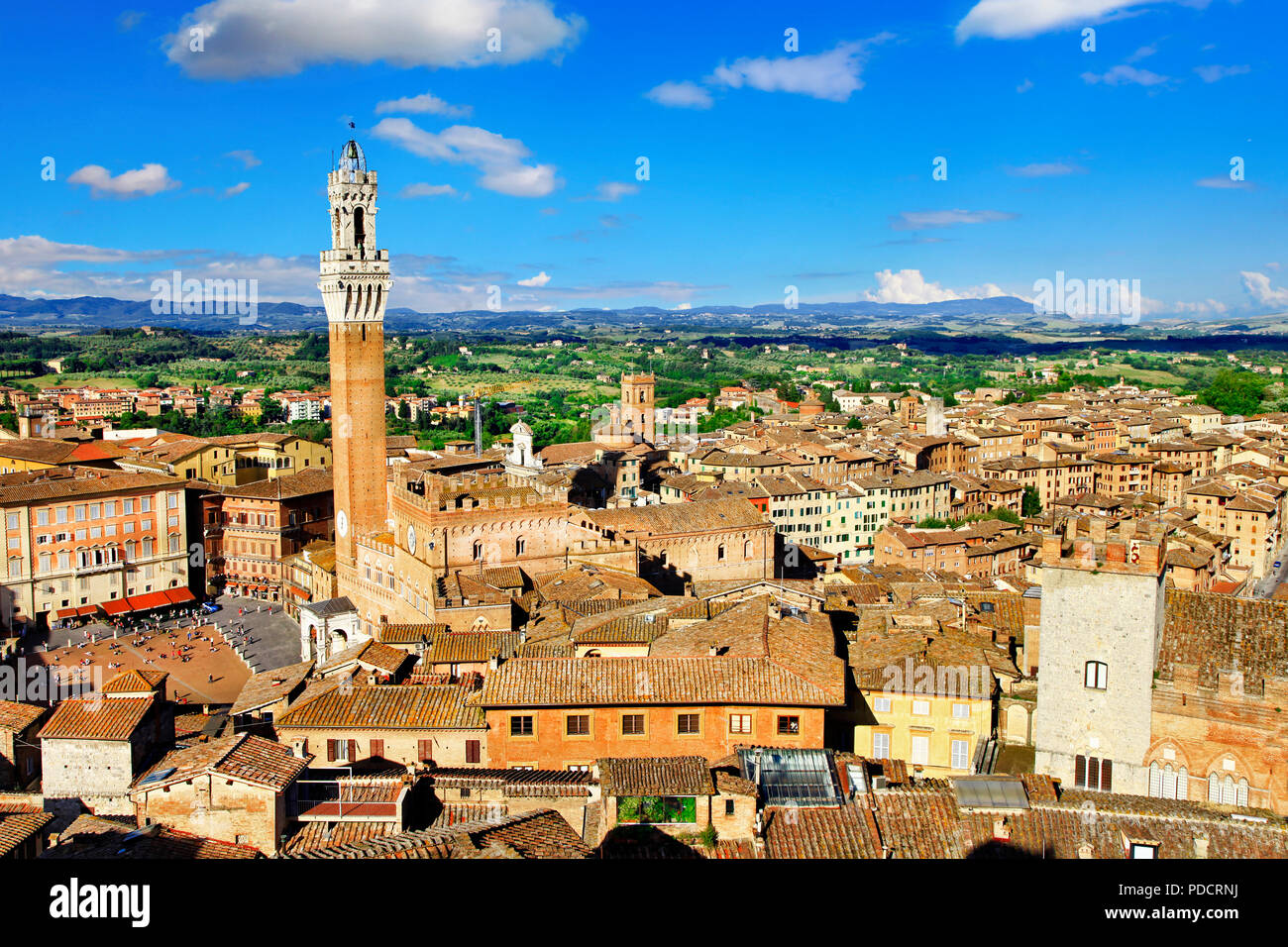 Belle ville de Sienne,vue panoramique,Toscane,Italie. Banque D'Images