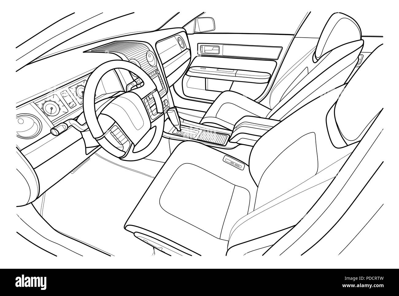 L'intérieur de la machine. Intérieur du véhicule. Vector Image Vectorielle  Stock - Alamy