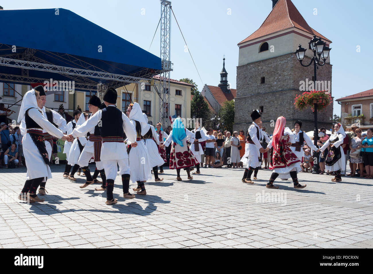 Le 55e Highlanders Beskidy' Semaine de la Culture 29.07- 06.08.2018 . Parade dans les rues de Kielce en Pologne 04.08.2018 Banque D'Images