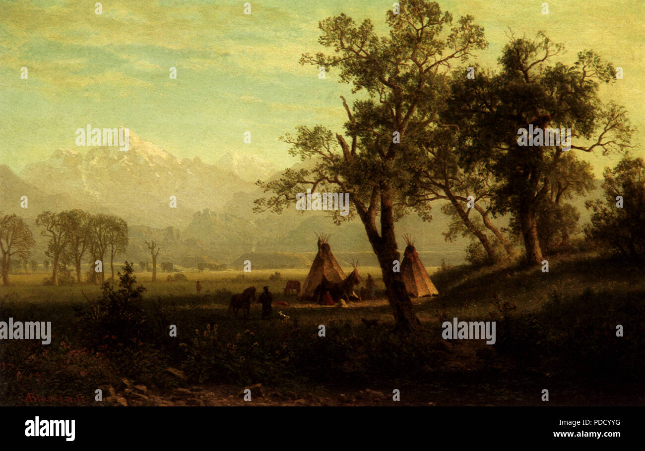 Wind River Mountains, le Territoire du Nebraska, Bierstadt, Albert, 1862. Banque D'Images