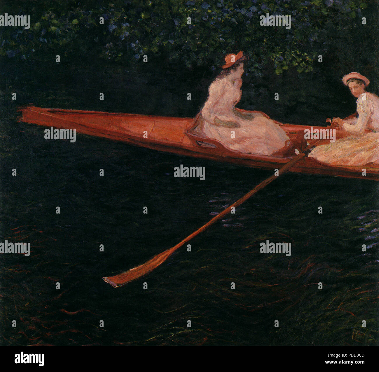 Dans un canot sur l'Epte, Monet, Claude, 1890. Banque D'Images