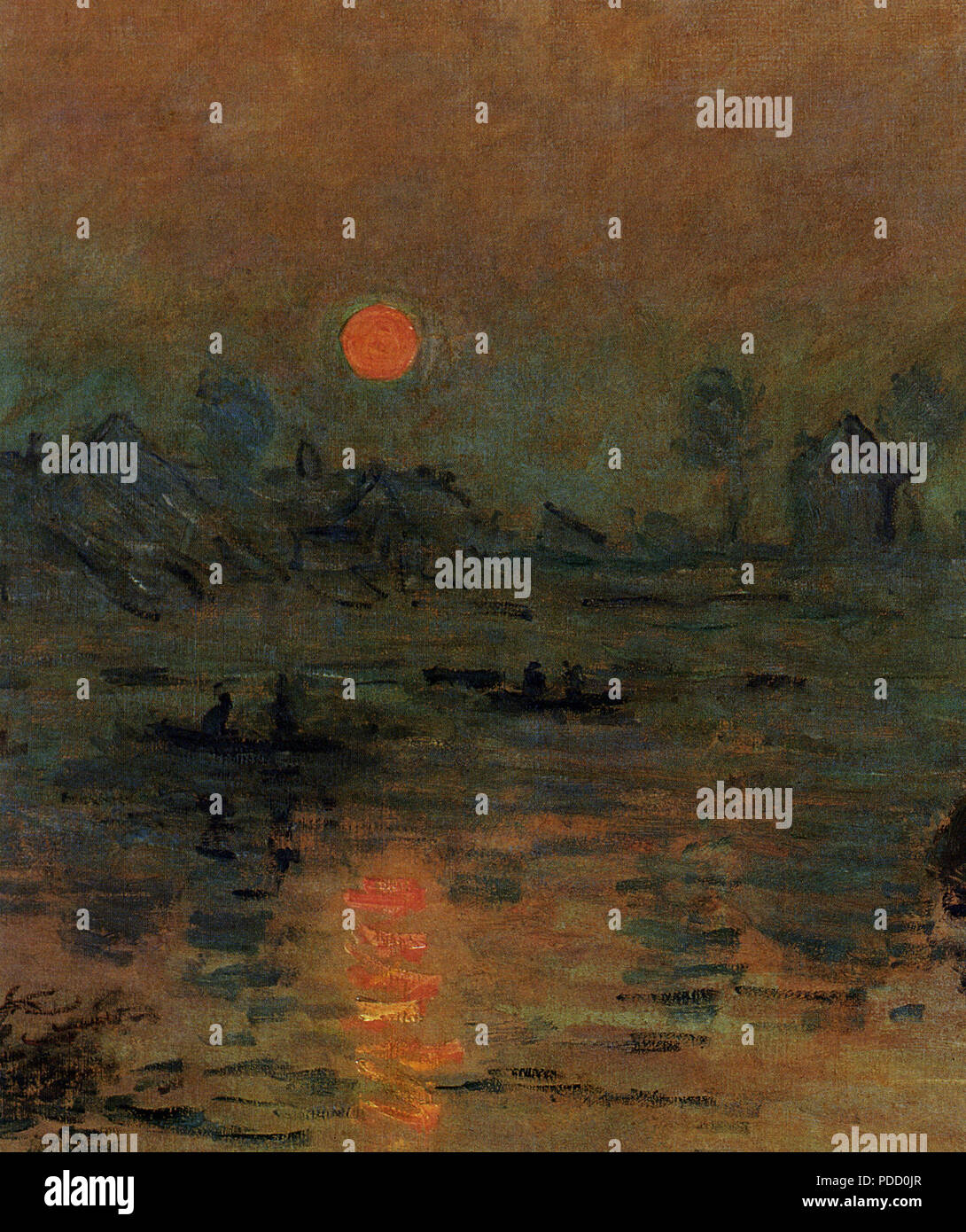 Coucher du soleil sur la rivière, Monet, Claude, 1880. Banque D'Images