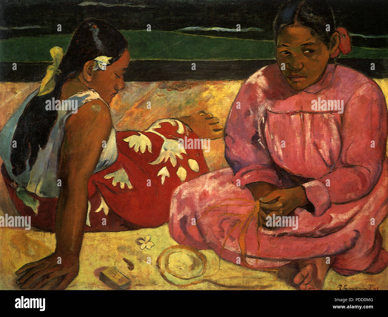 Deux femmes sur la plage, Gauguin, Paul, 1891. Banque D'Images