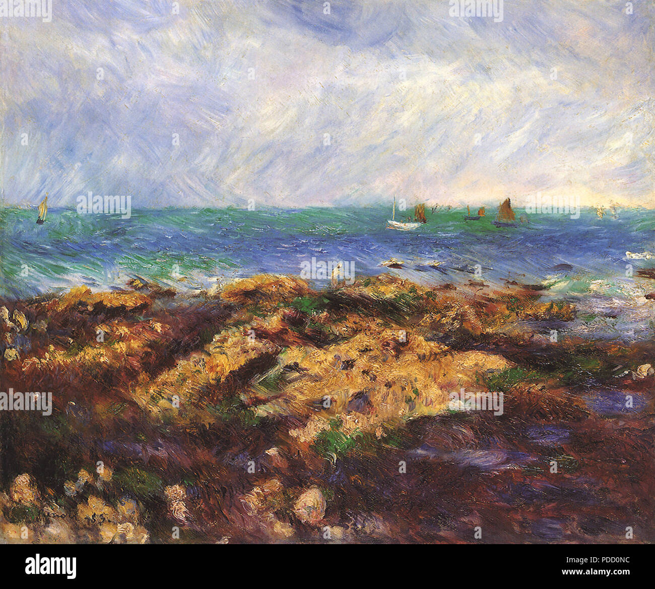 Marée basse sur le port, Renoir, Pierre Auguste, 1883. Banque D'Images