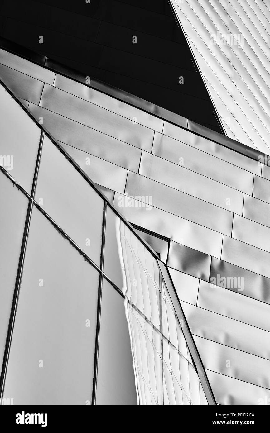 L'architecture moderne noir et blanc fond urbain. Banque D'Images