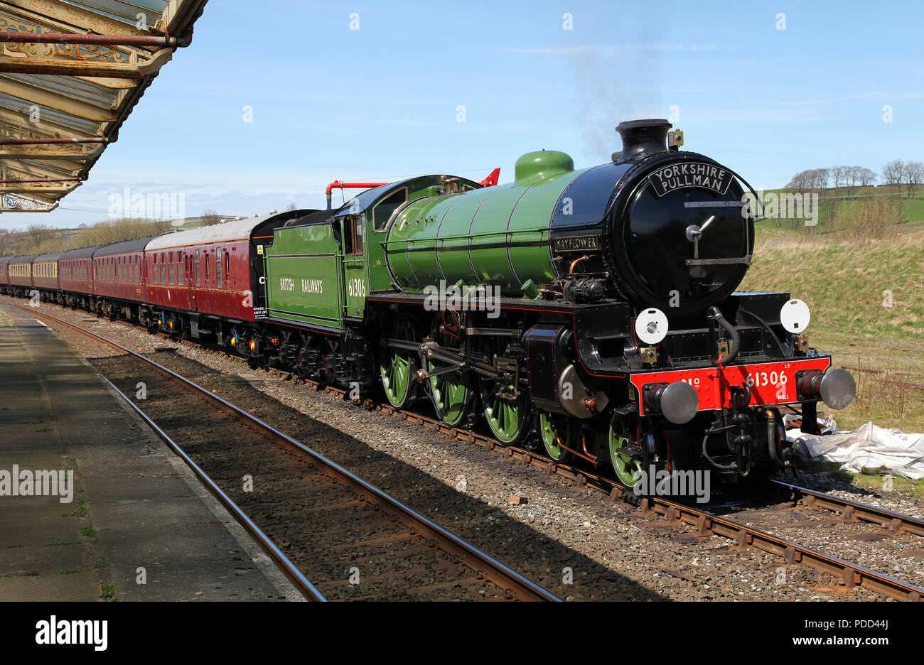 61306 pauses Mayflower à Hellifield sur le S&C Banque D'Images