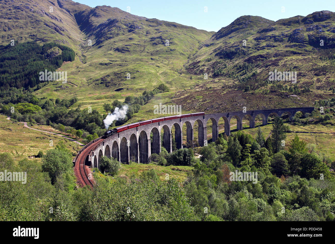 62005 chefs sur viaduc de Glenfinnan avec le service Jacobite sur 30.5.16 Banque D'Images