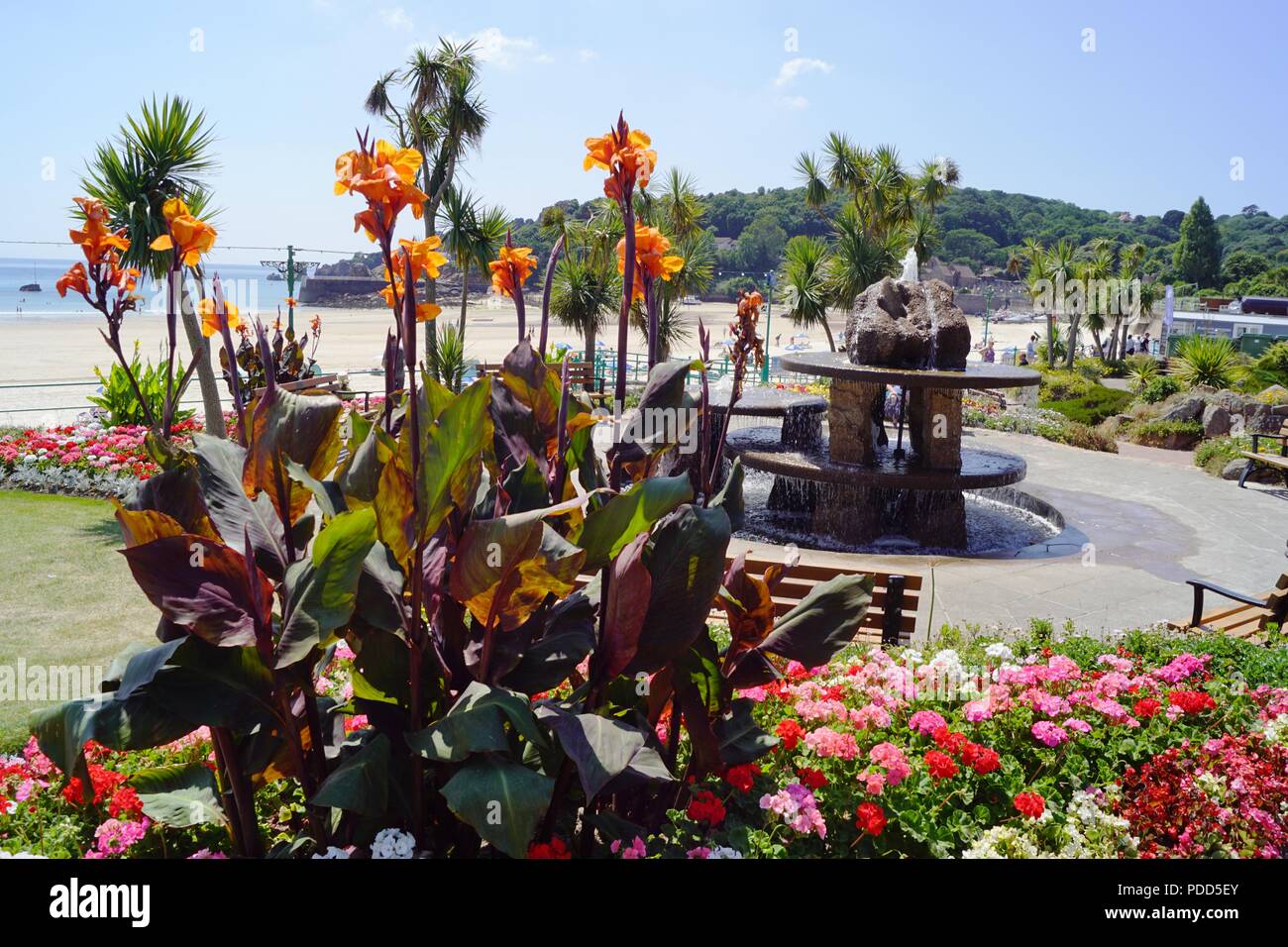 Les Jardins de St Brelade Bay Jersey Banque D'Images