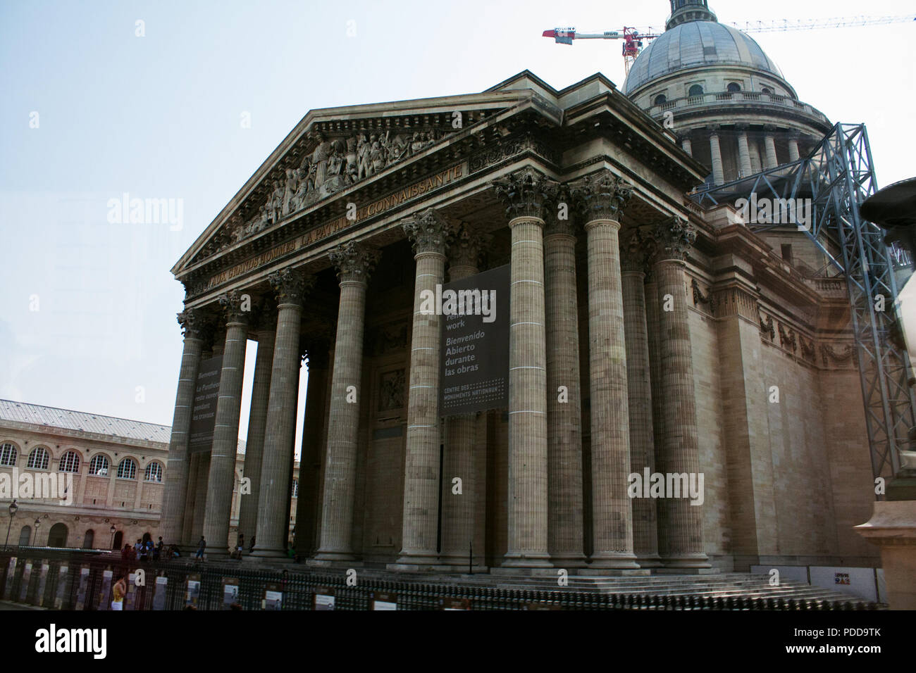Vue extérieure de restaurations dans le Panthéon, le Mausolée de Paris Banque D'Images