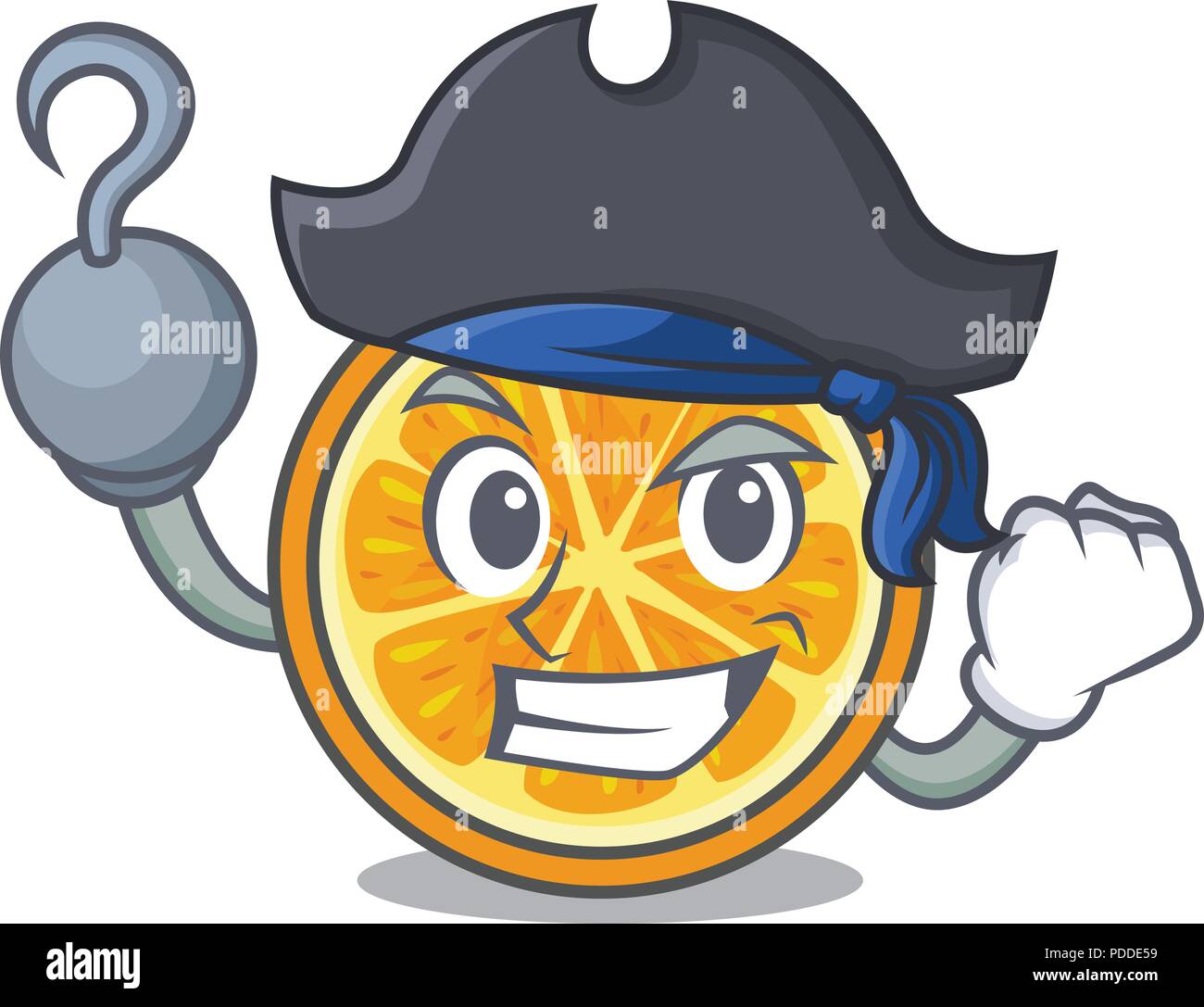 Cartoon style caractère orange Pirate Illustration de Vecteur