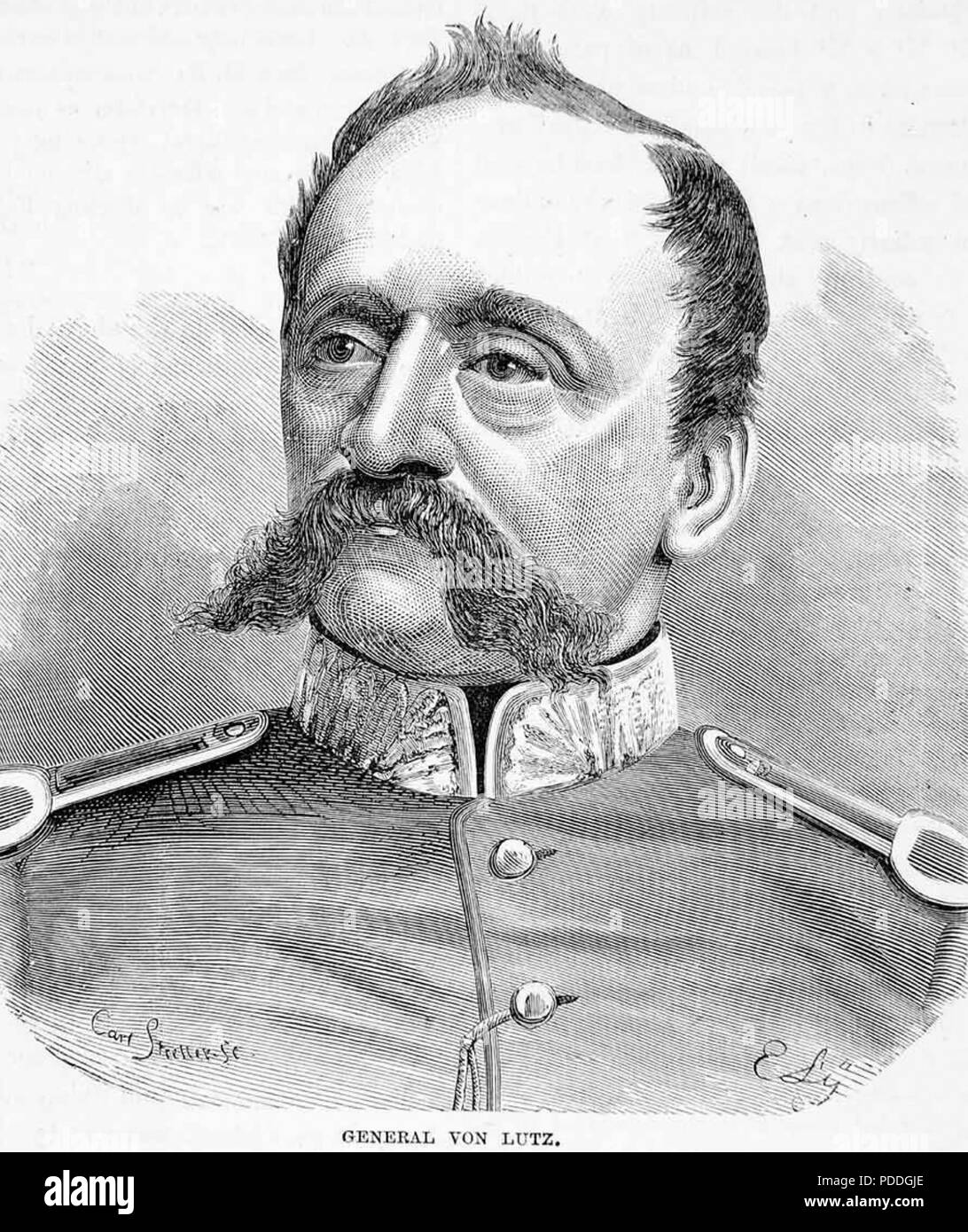 EDUARD von LUTZ (1810-1893) Le major-général Bavarois Banque D'Images