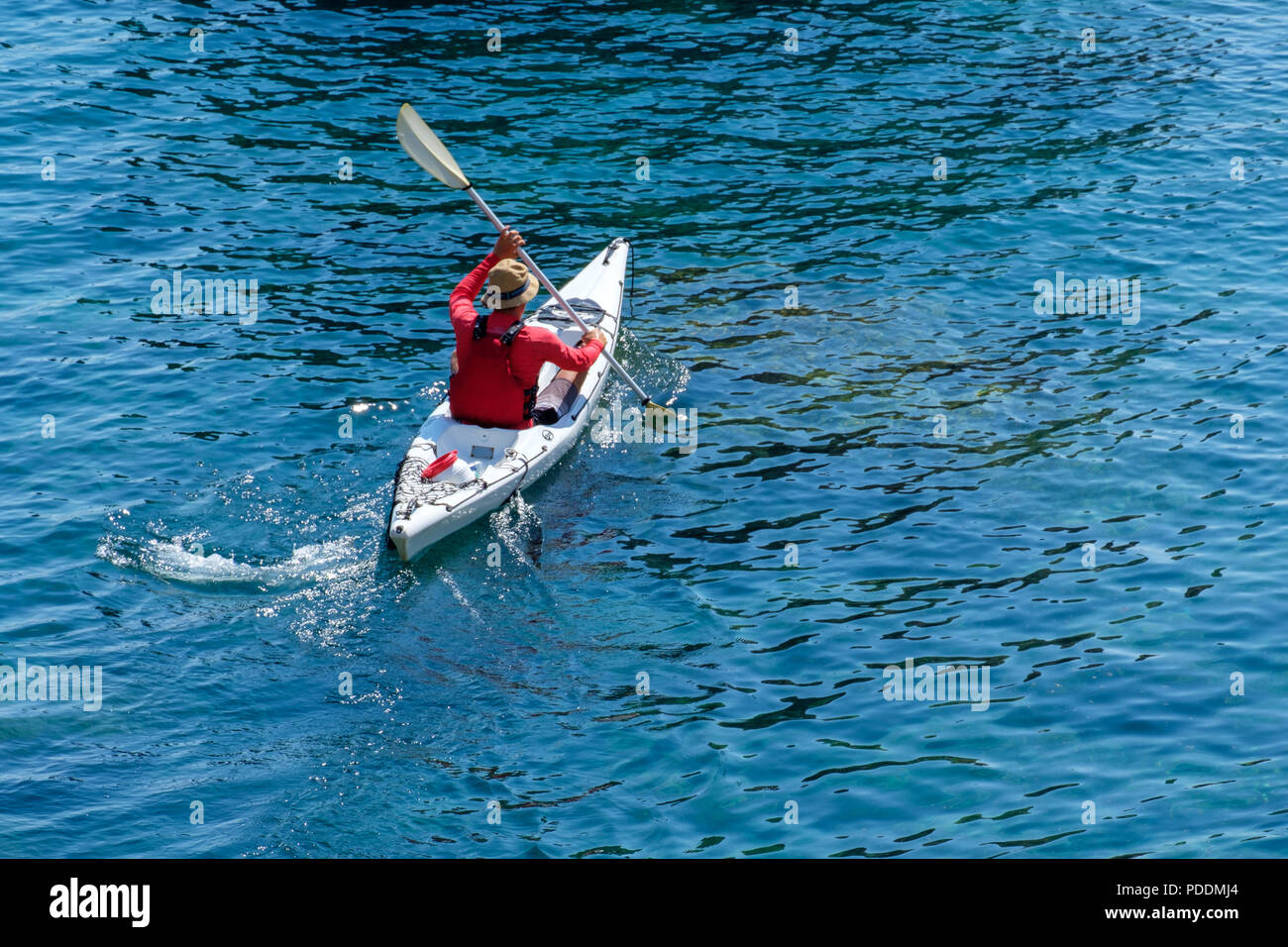 Vue aérienne d'une personne sur un kayak Banque D'Images