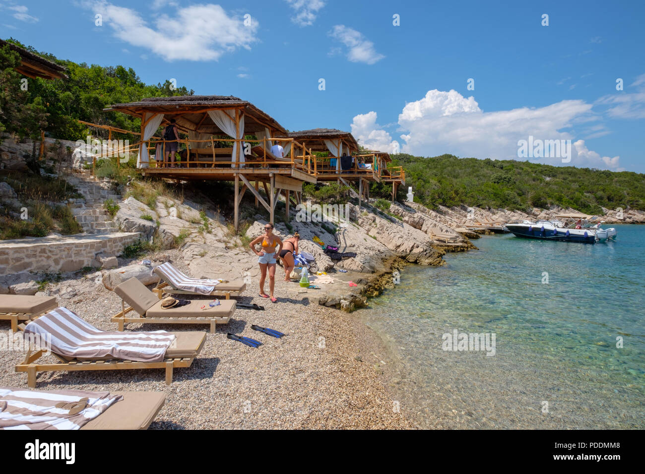 BOWA restaurant sur l'île de Sipan, îles Elaphites, près de Dubrovnik, Croatie, Europe Banque D'Images