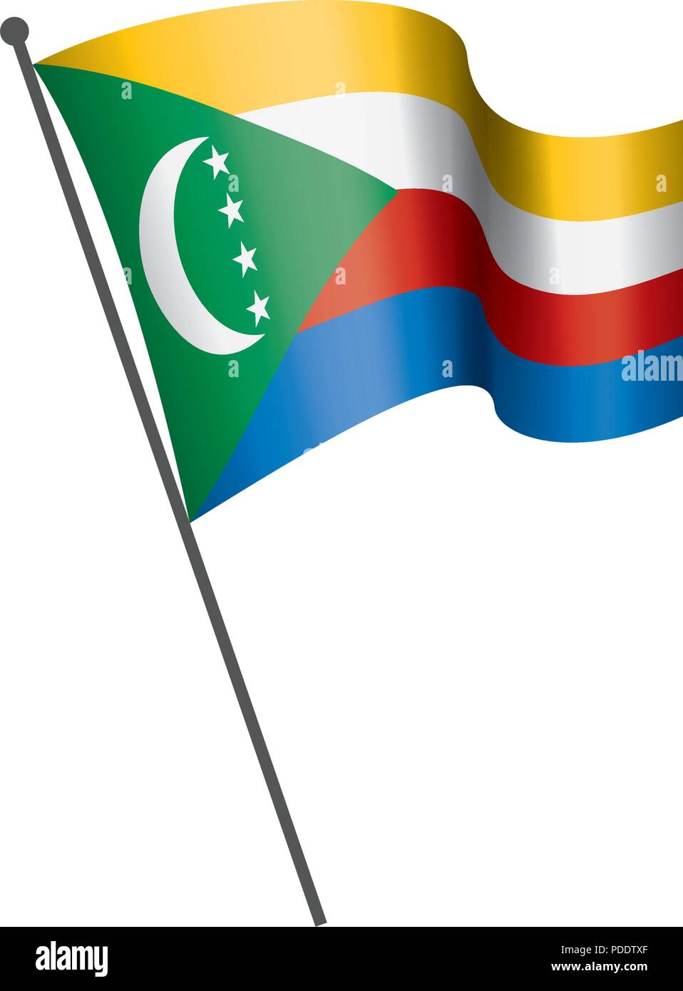 Comores drapeau, vector illustration sur fond blanc Illustration de Vecteur