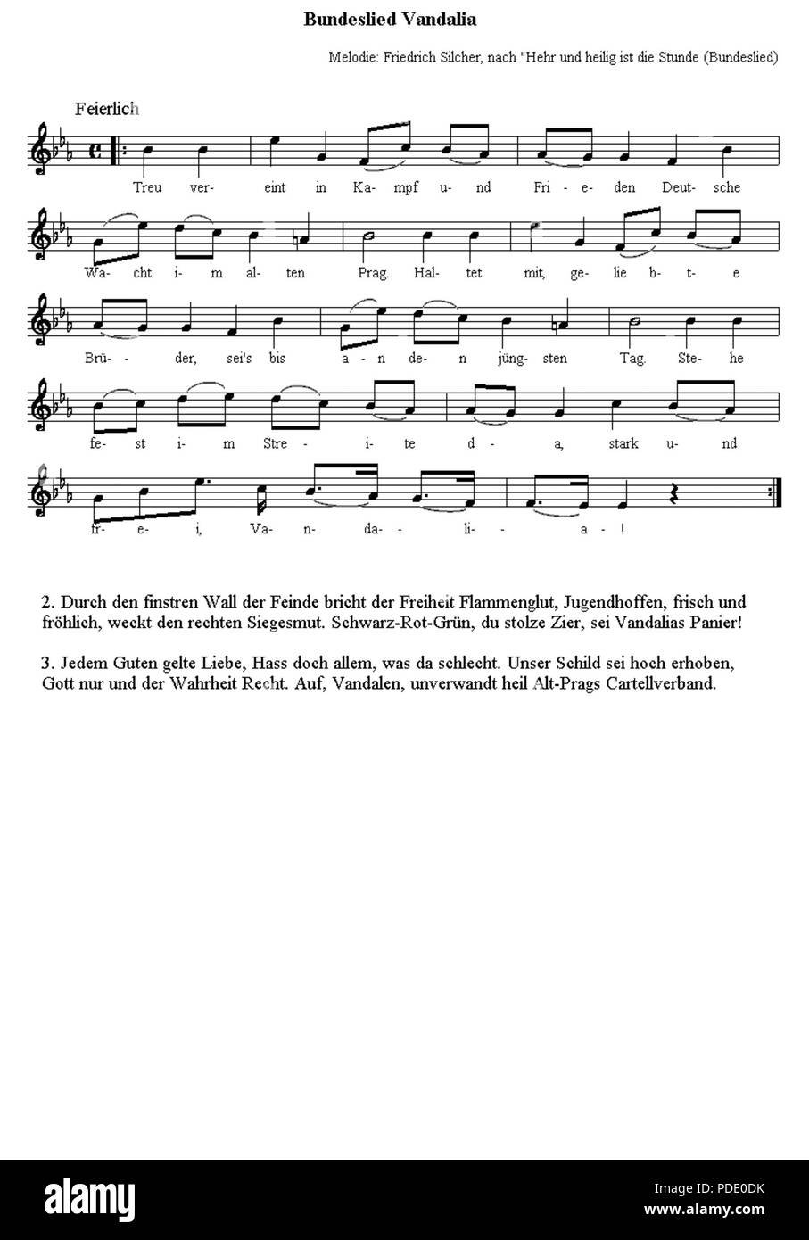 90 Bundeslied Vandalia Banque D'Images