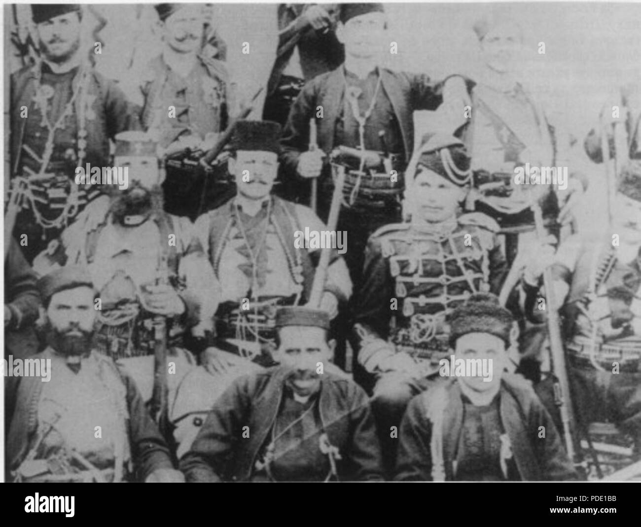 100 Chetnik photo de groupe, 1908, no. 2, variante Banque D'Images
