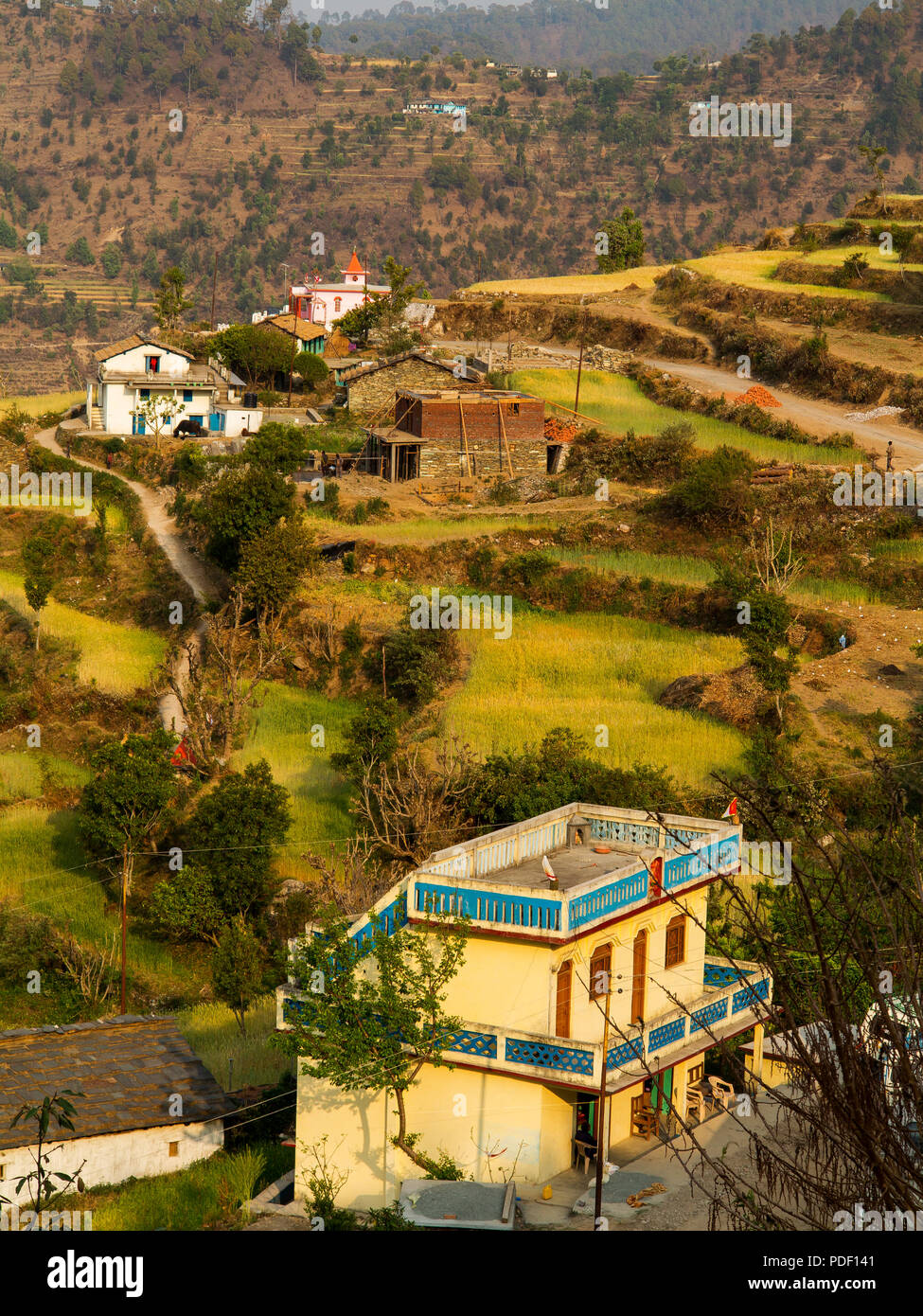 Kala Agar, village collines Kumaon, Uttarakhand, Inde Banque D'Images