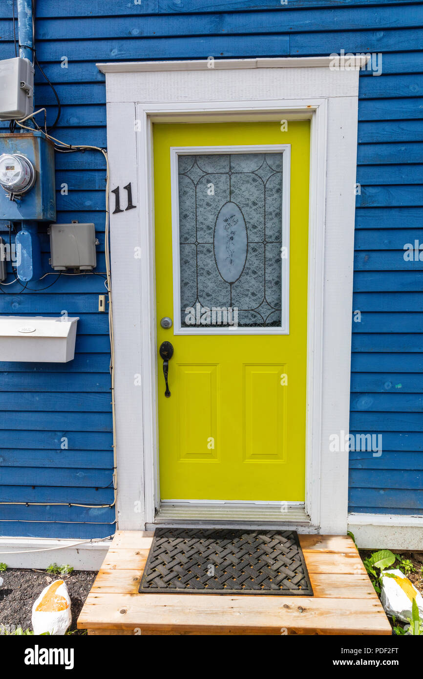 Maisons colorées jelly bean, St John's, Terre-Neuve et Labrador La province, Canada Banque D'Images