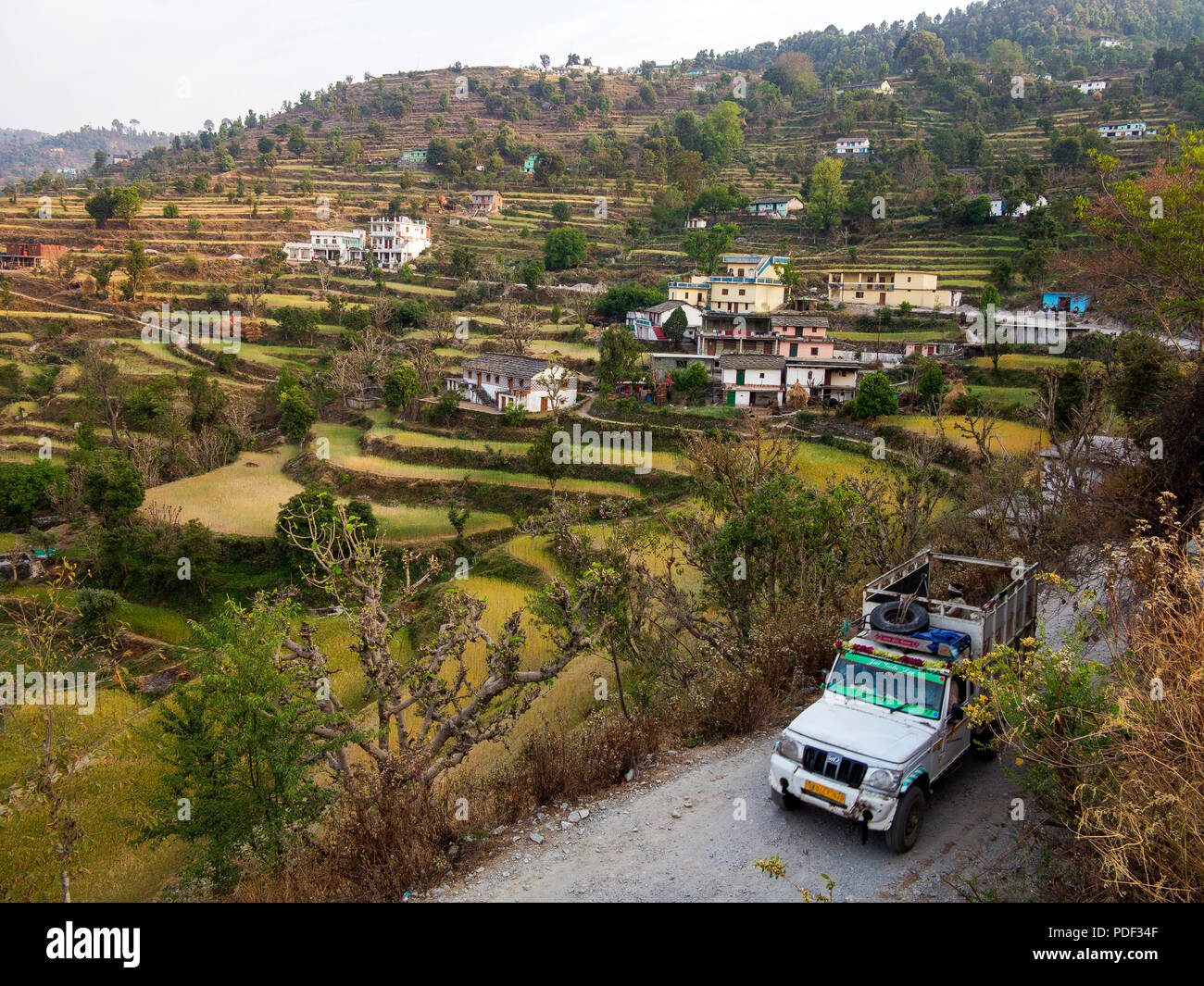 Kala Agar Village sur les collines du Kumaon, Uttarakhand, Inde Banque D'Images