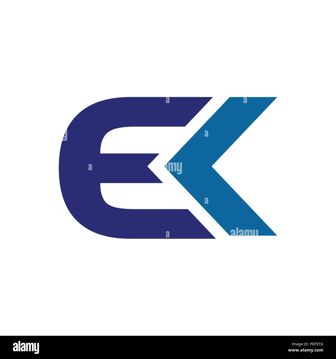 EK Initiales Style Techno Lettermark Logo Graphique Symbole vecteur modèle de conception Illustration de Vecteur