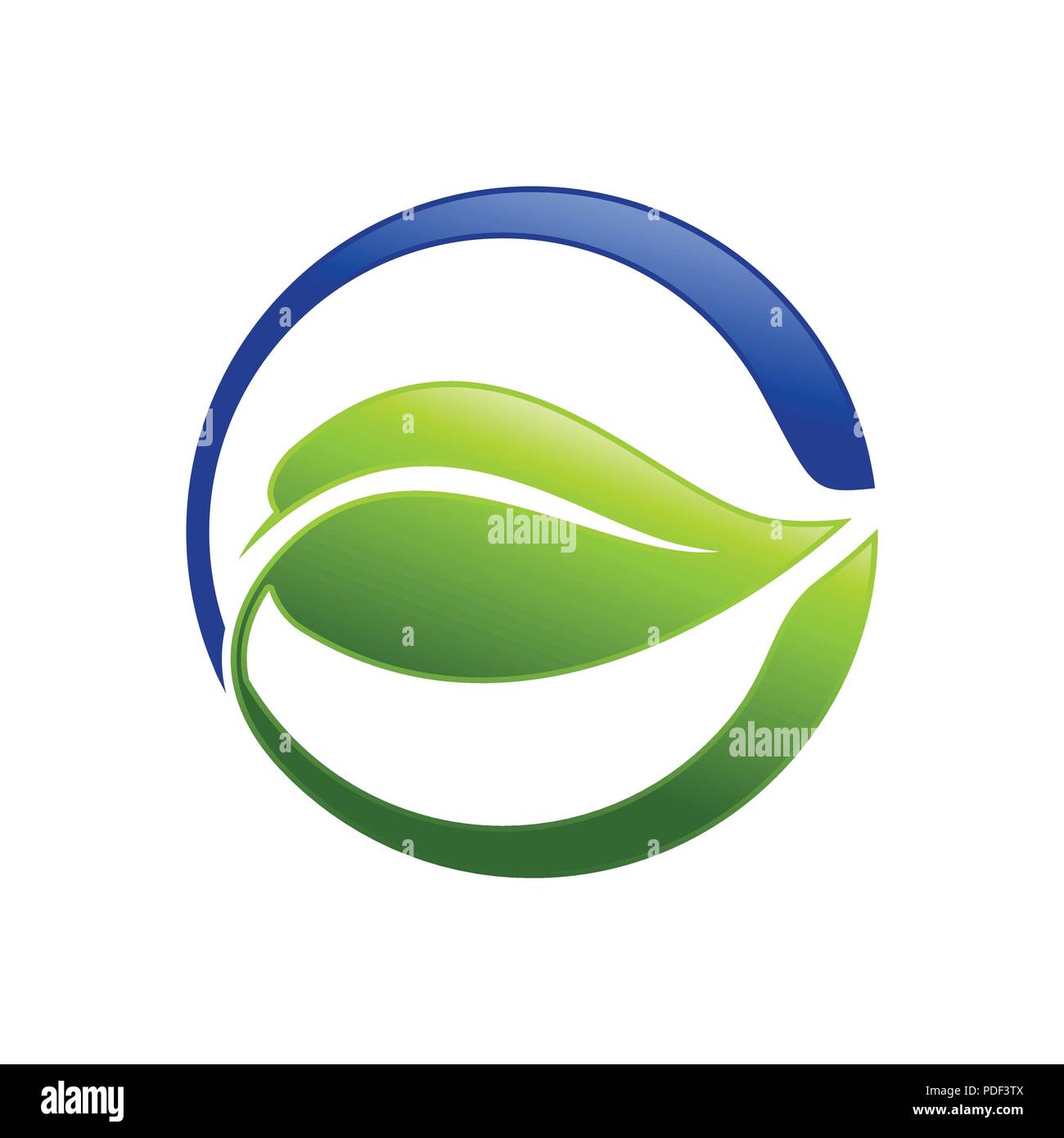 Eco Friendly Feuille circulaire symbole vecteur modèle de conception de logo graphique Illustration de Vecteur