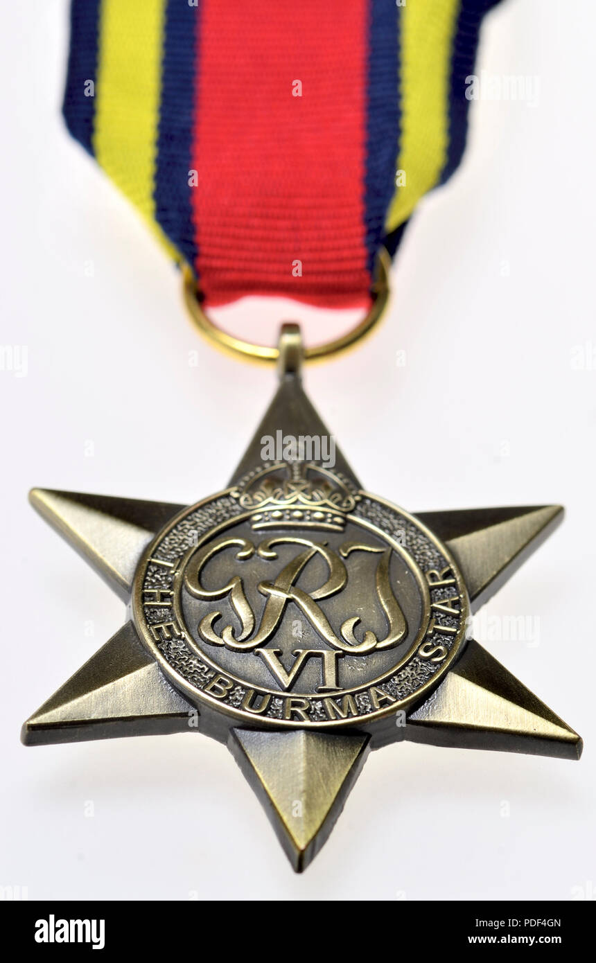 Le Burma Star - médaille Seconde Guerre mondiale mis en place en mai 1945  pour les sujets du Commonwealth britannique qui ont servi pendant la  Seconde Guerre mondiale, plus précisément Photo Stock - Alamy