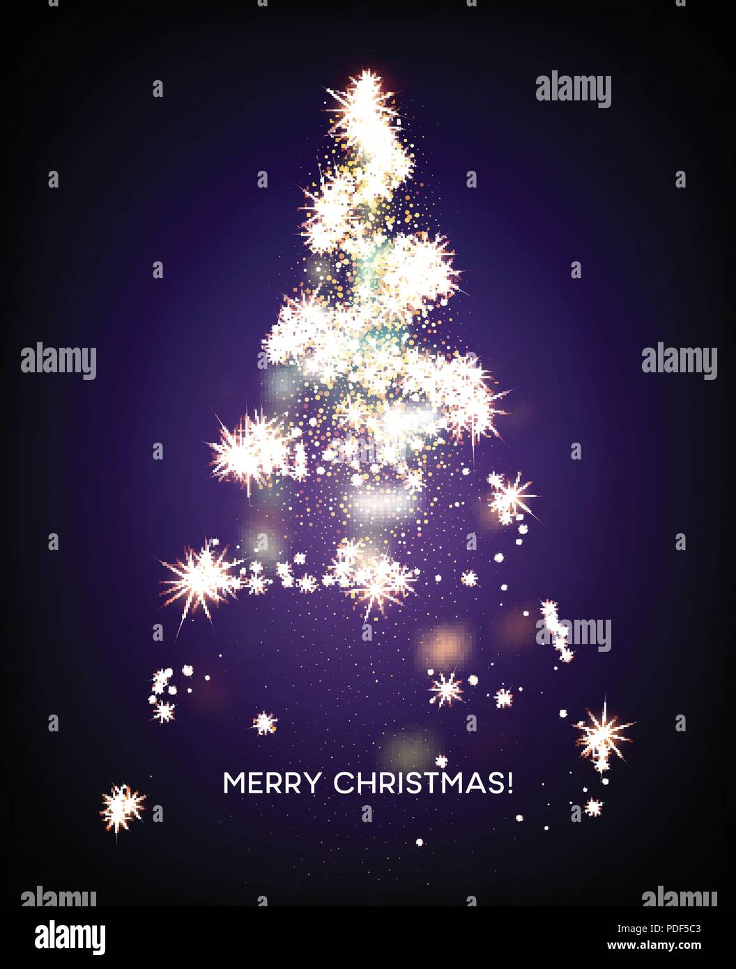 Arbre de Noël lumineux. Light star background. Vector illustration Illustration de Vecteur