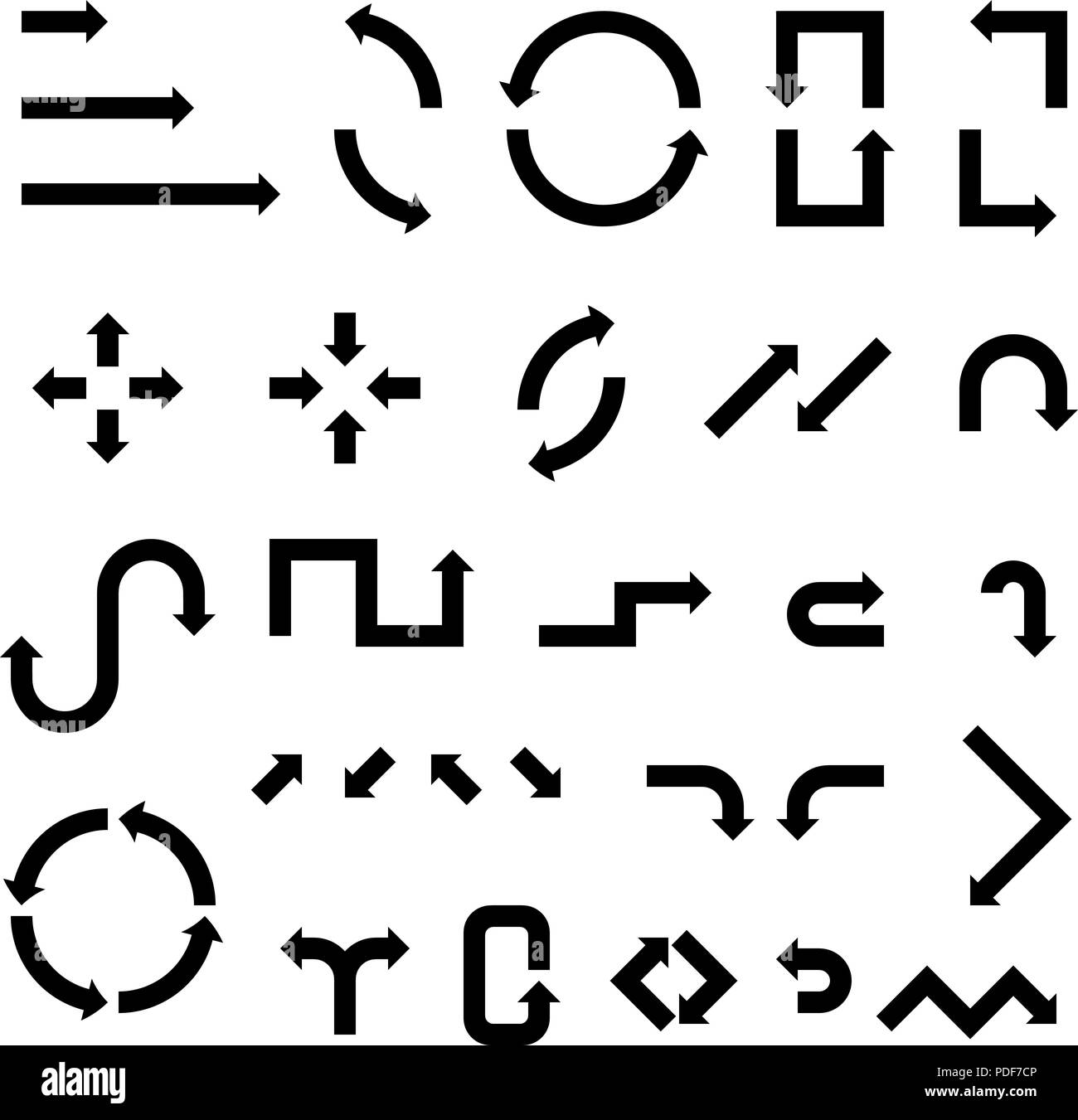 Jeu de flèches noires. Collection de route ou signes web Illustration de Vecteur