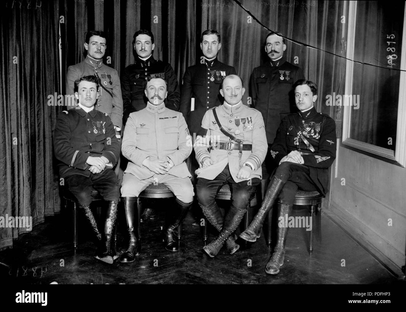 146 Groupe d'officiers français en mars 1917 avec Georges Guynemer Banque D'Images