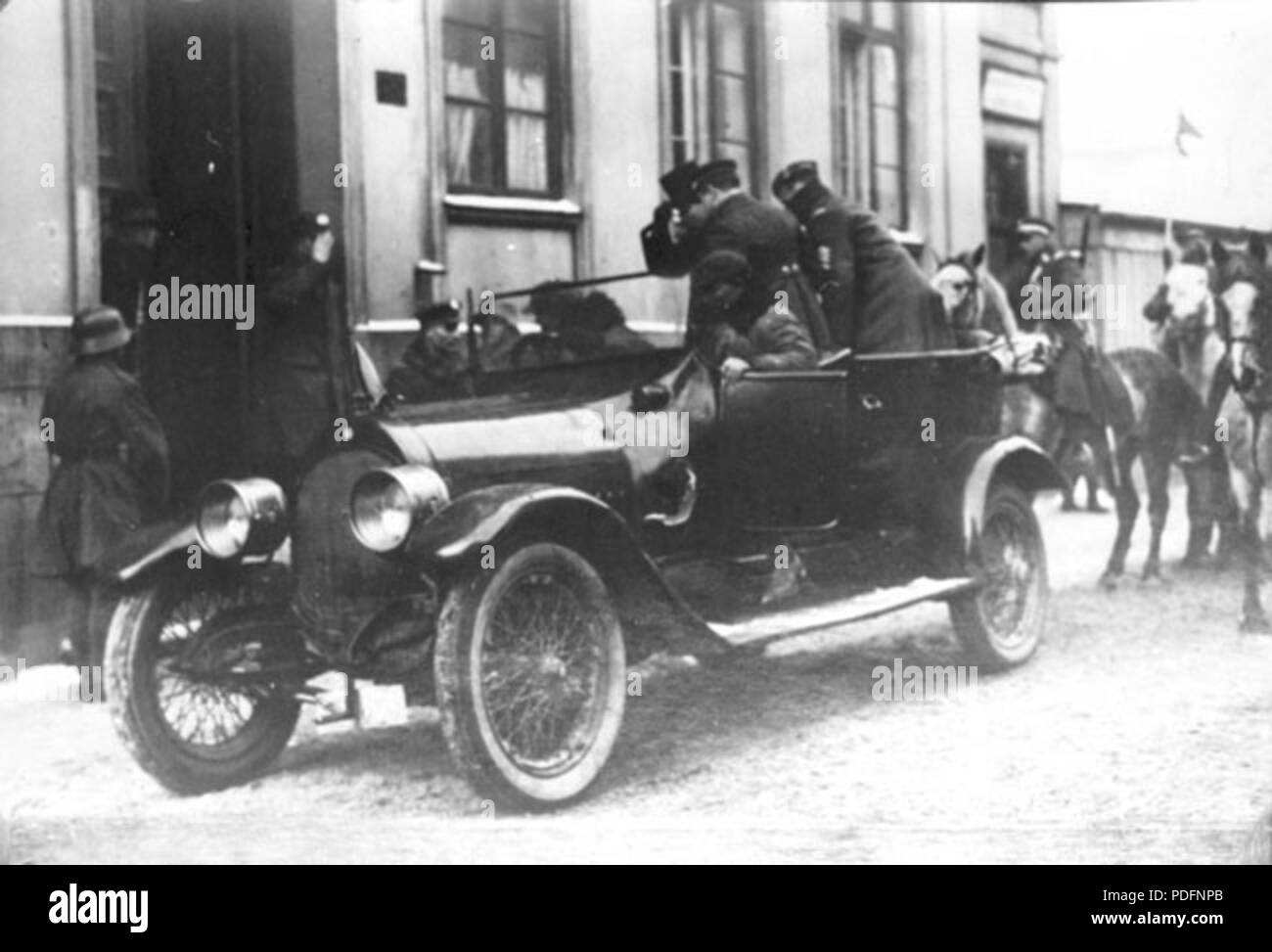 171 Jonas Budrys et officiers de l'armée lituanienne à Klaipeda (1923) Banque D'Images