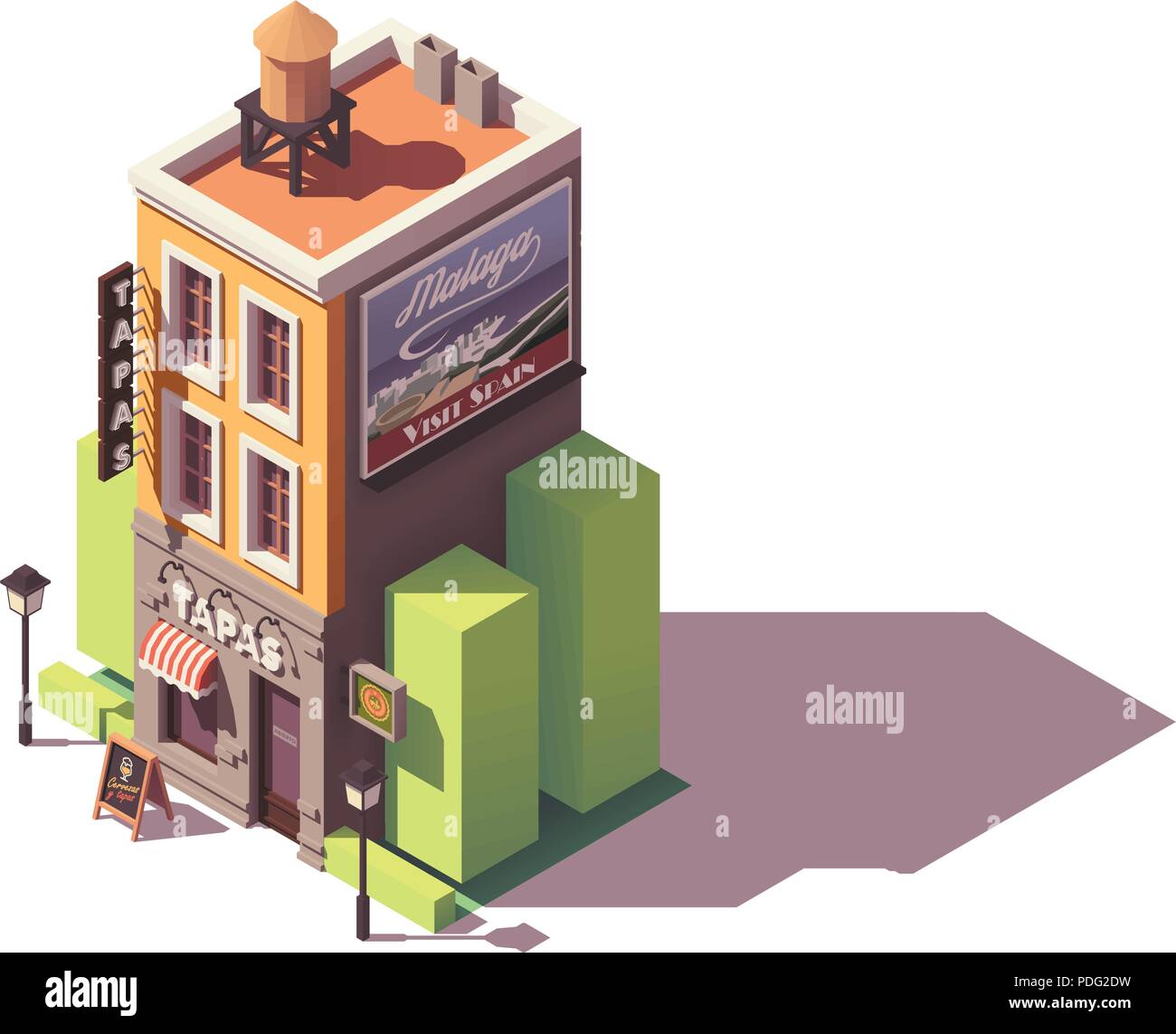 Restaurant à tapas isométrique vectoriel Illustration de Vecteur