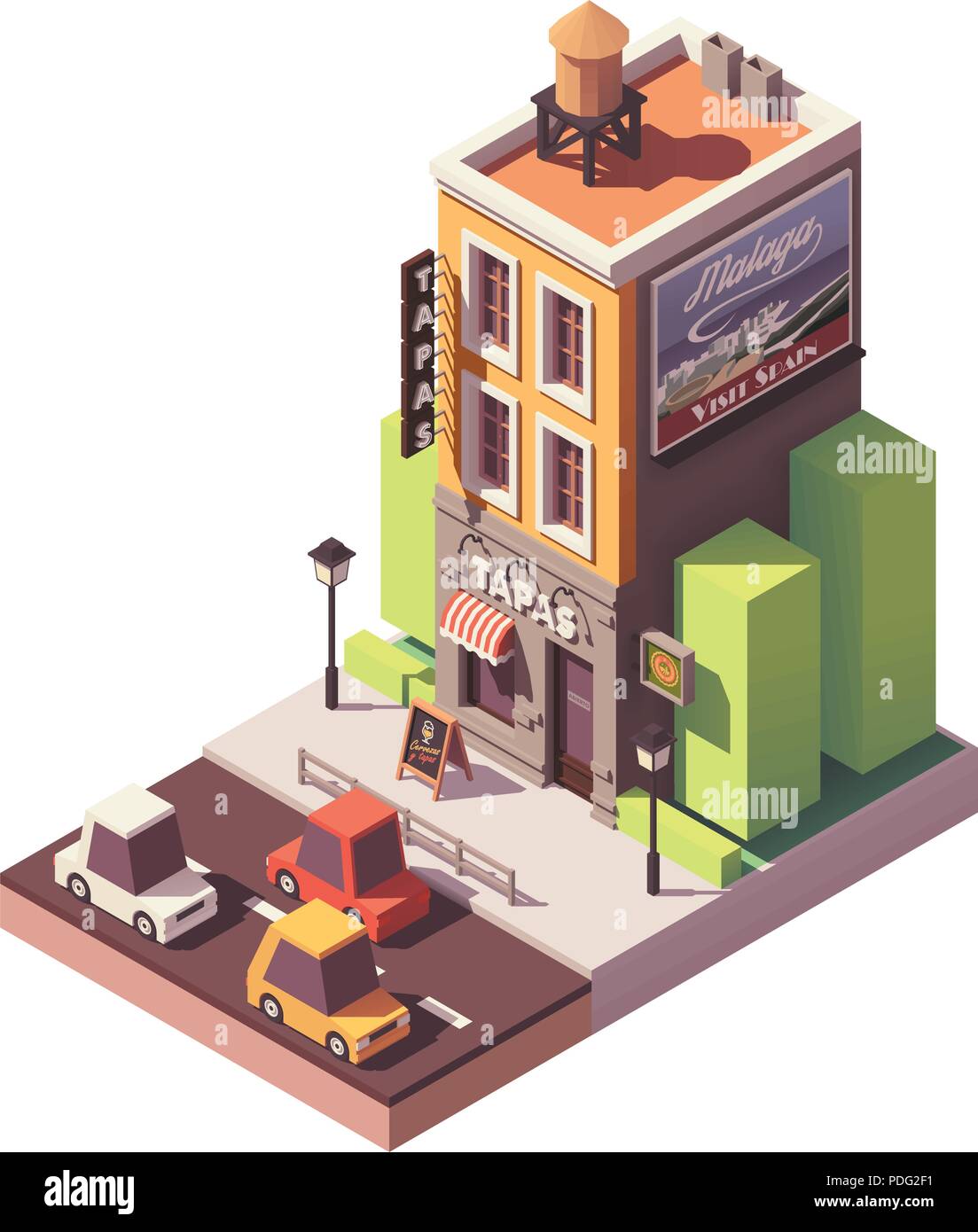 Restaurant à tapas isométrique vectoriel Illustration de Vecteur