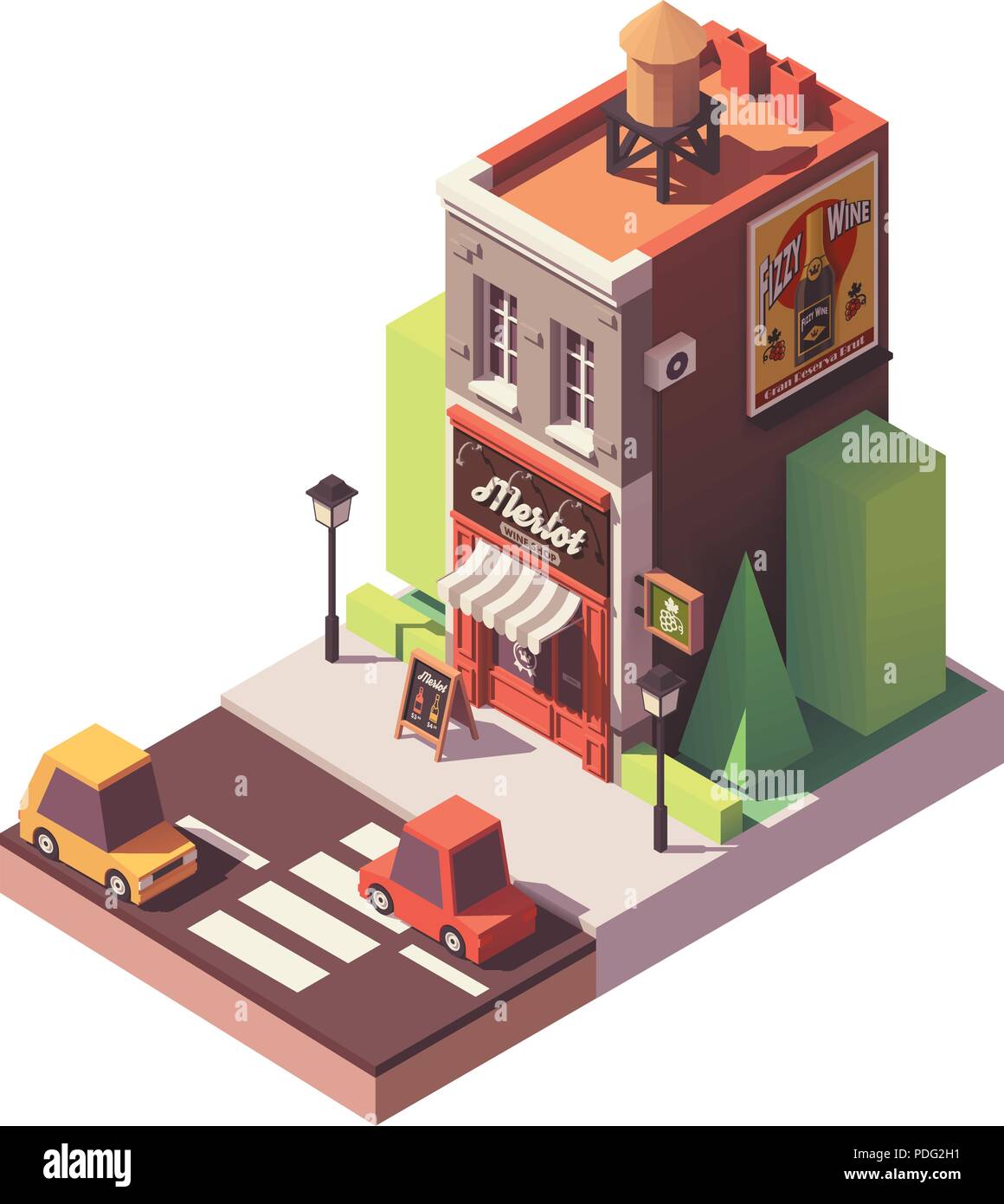 Boutique de vins isométrique vectoriel Illustration de Vecteur