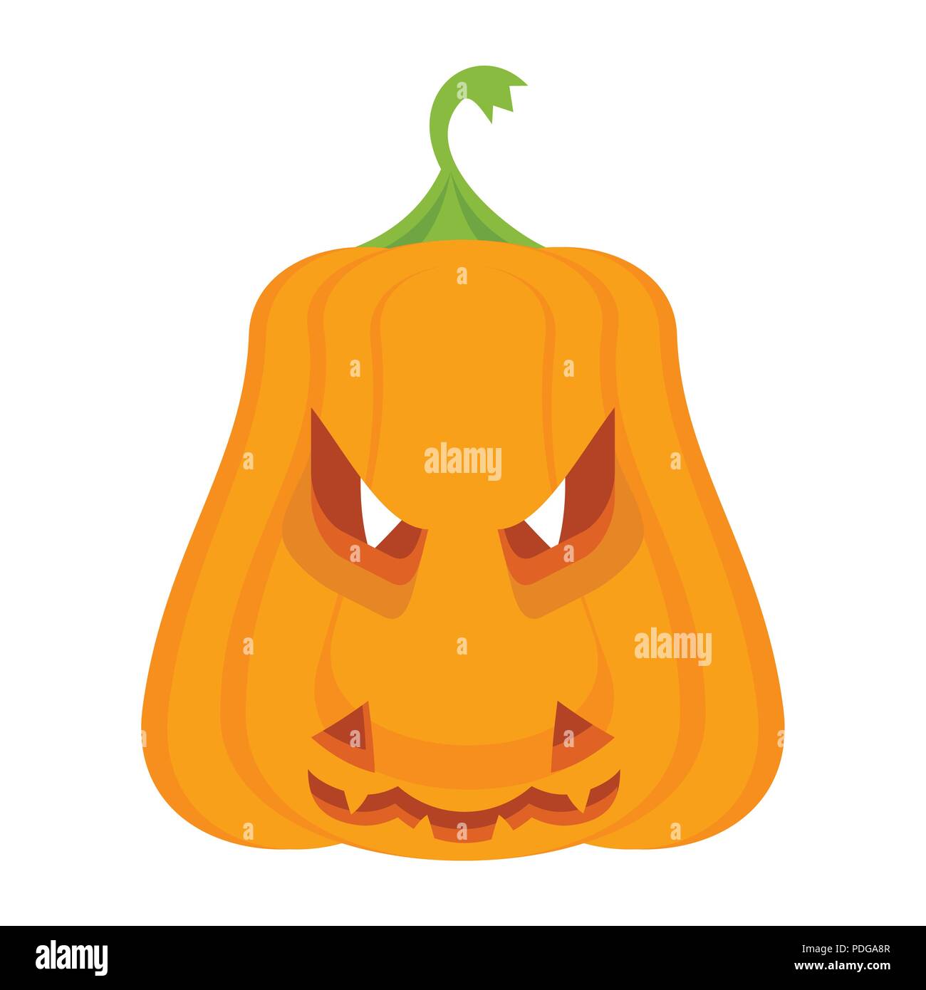 Citrouille Halloween avec des yeux mauvais caractère brûlant Illustration de Vecteur