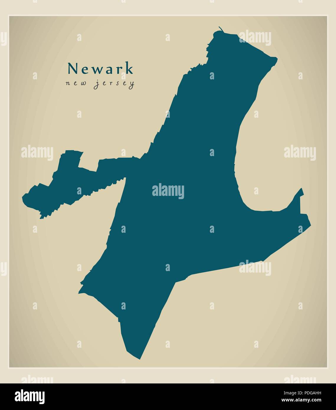 Plan de la ville moderne - Newark New Jersey Ville de l'USA Illustration de Vecteur