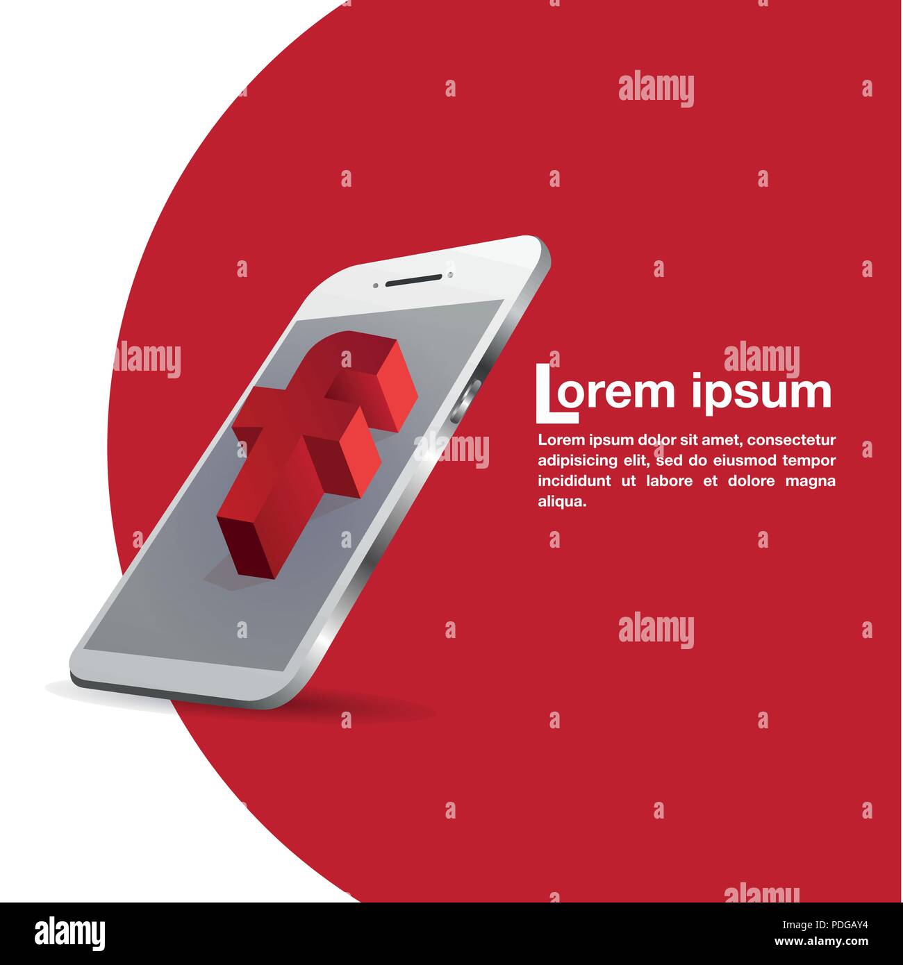 Nouveau smartphone, la technologie numérique, 3D LETTRE, vector Illustration de Vecteur