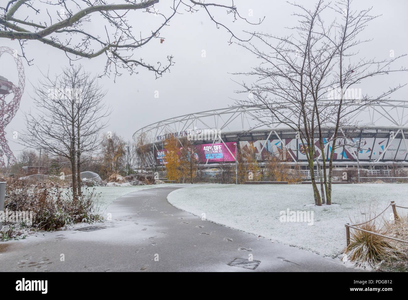 Stade de Londres, Queen Elizabeth Olympic Park, Londres, Angleterre, Royaume-Uni, Europe. Décembre 2017 Banque D'Images