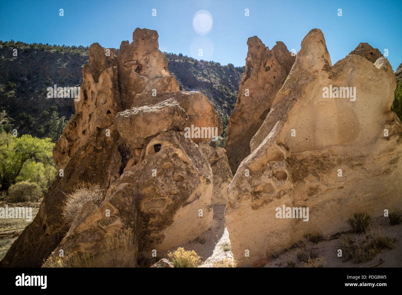 Sentier en boucle principale Bandelier National Monument Banque D'Images