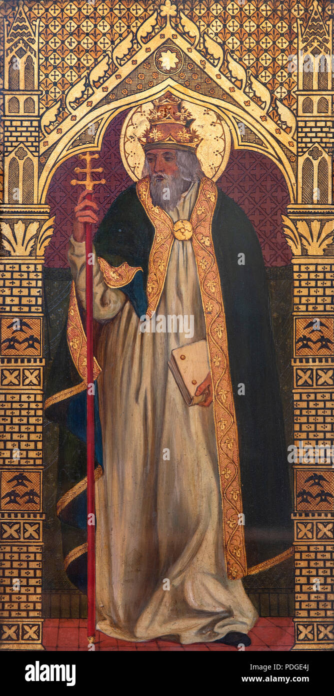 Saint Grégoire le Grand, l'un des quatre premiers 'Doctors de l'Église', St Martin-on-the-Hill, Scarborough, Royaume-Uni Banque D'Images