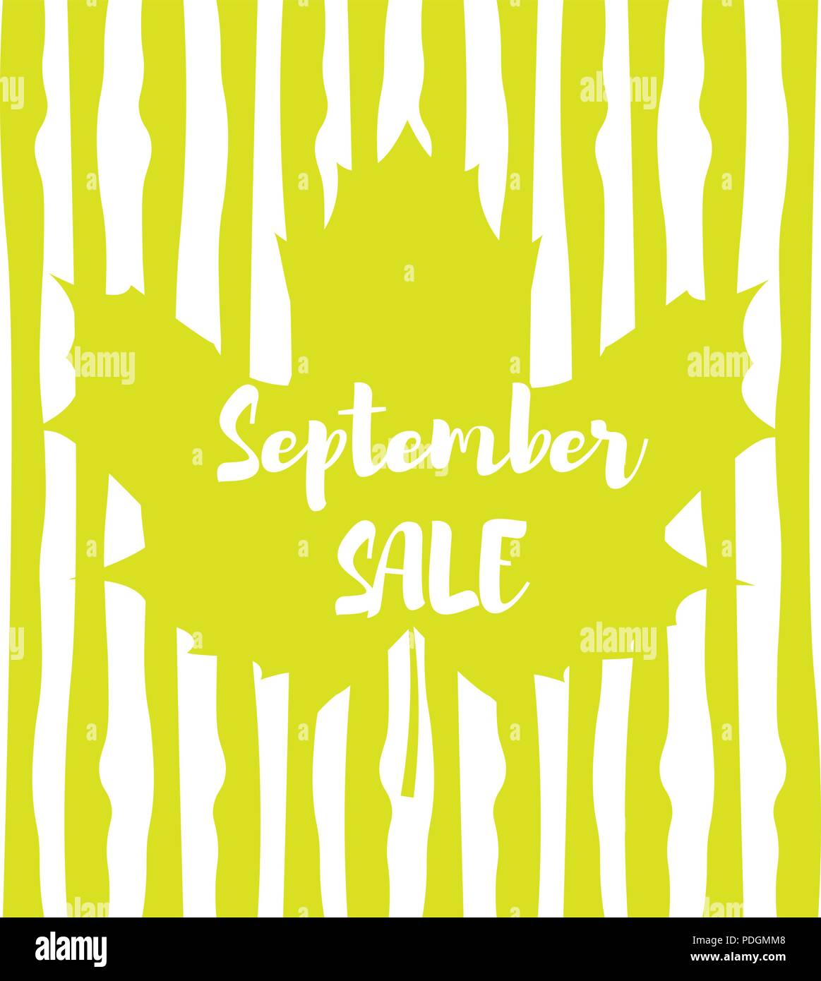 Image vectorielle. Lent sous la forme d'une feuille d'érable avec une image d'arrière-plan d'une ligne verticale. Vente septembre Inscription Illustration de Vecteur