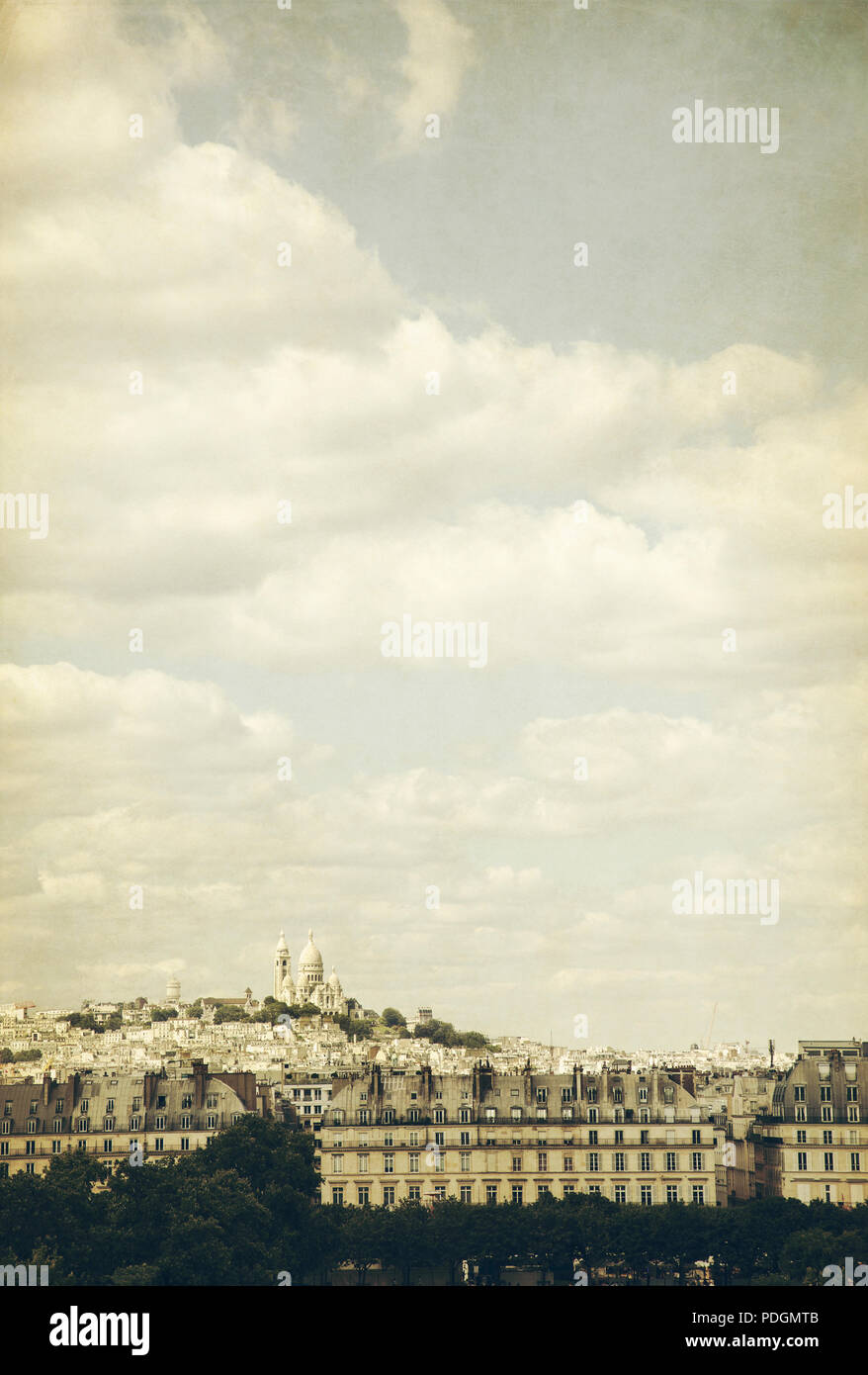 Sacré Cœur Skyline Paris - France Banque D'Images