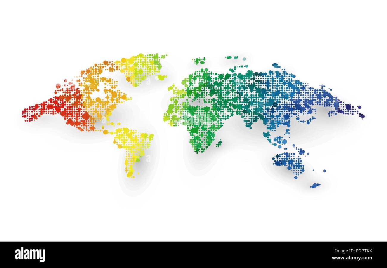 Abstract colorful world map design graphique en pointillé Illustration de Vecteur