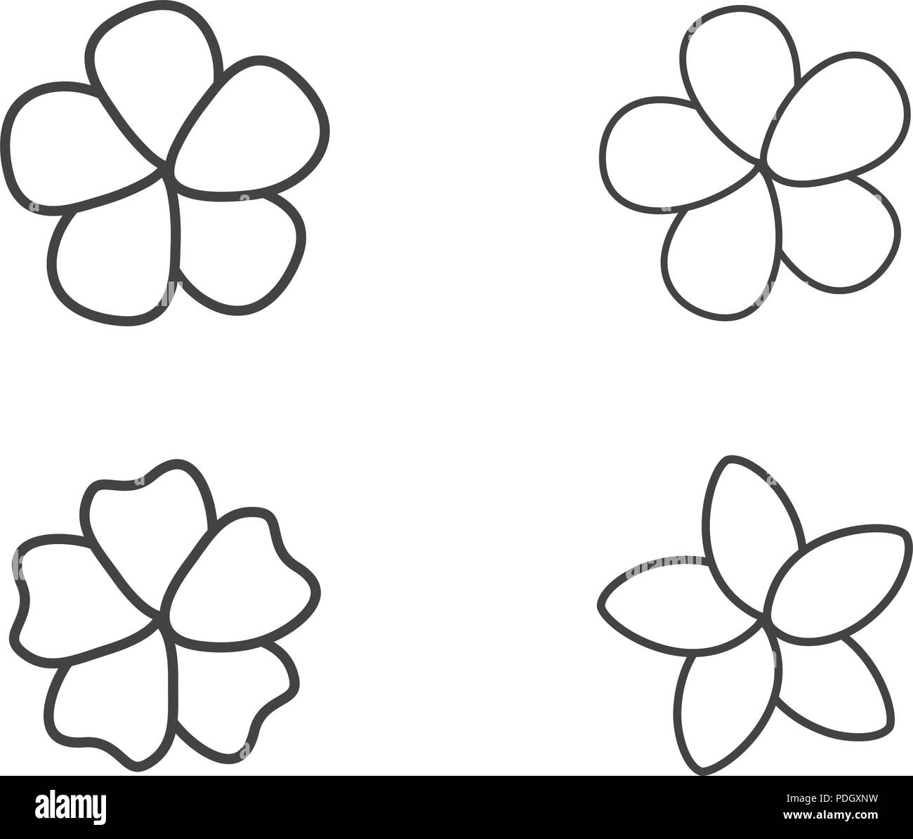 Plumeria fleurs beauté icône illustration design Template Illustration de Vecteur