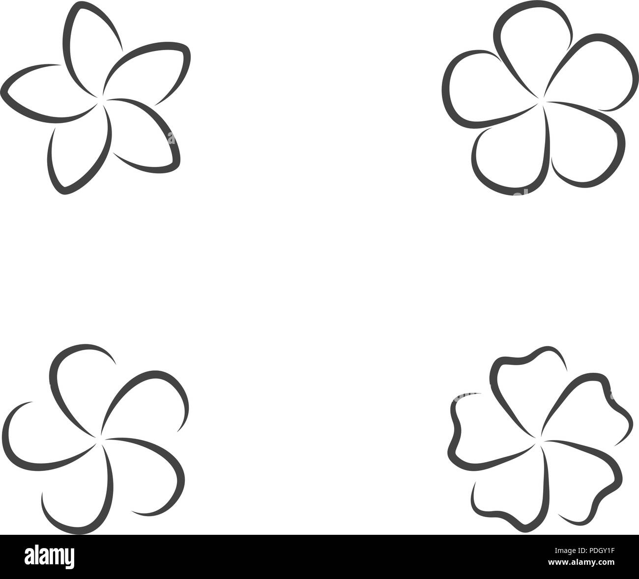 Plumeria fleurs beauté icône illustration design Template Illustration de Vecteur
