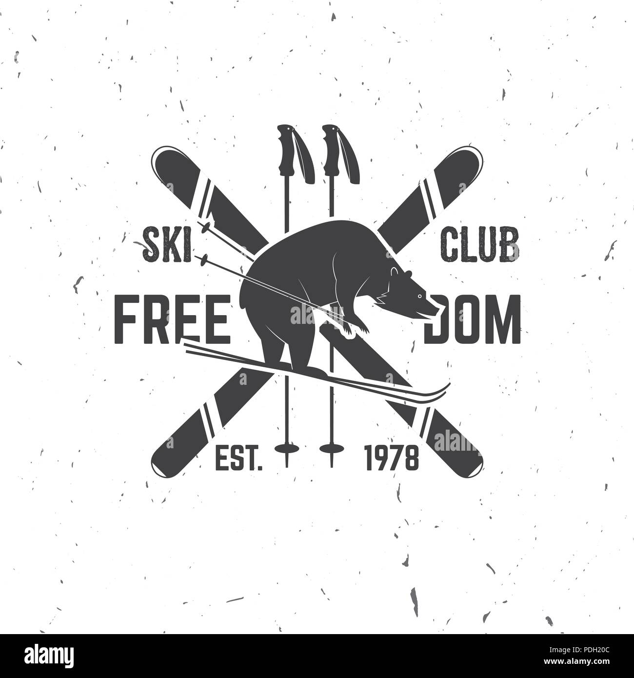 Ski Club concept avec l'ours. Ski Club vecteur retro badge. Concept pour chemise, imprimer, sceau ou cachet. Ski Club - ours sauvage. Typographie design- stock vecto Illustration de Vecteur