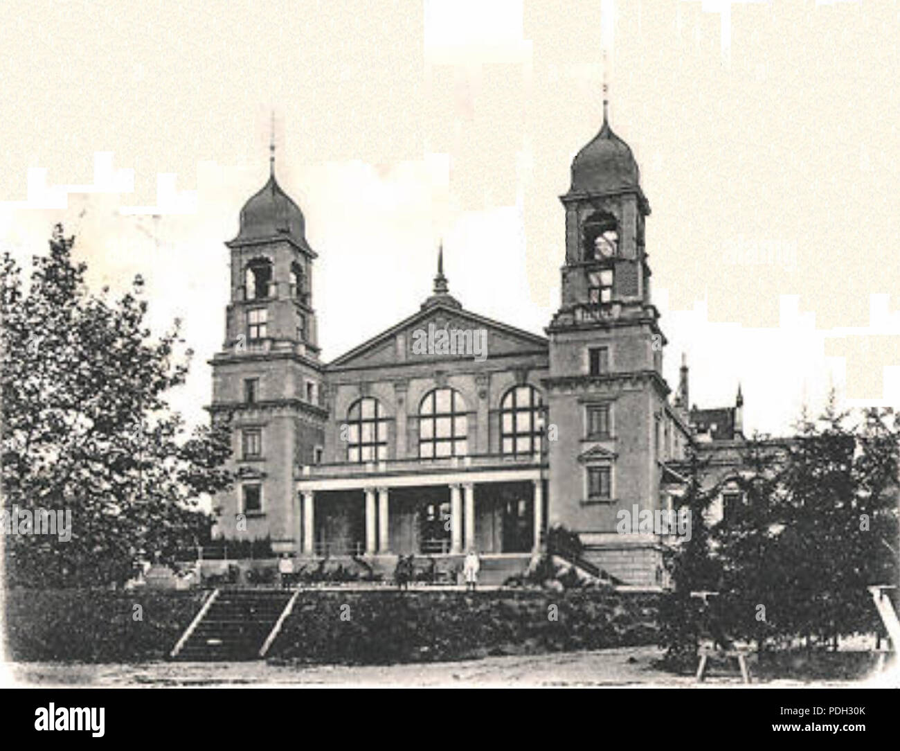 259 Pforzheim, Saalbau, Blick vom Stadtgarten, Entwurf Stadtbaumeister Alfons Kern, erbaut 1897-1900), eingeweiht am 20. Mai 1900, zerstört Heiligabend 1944 Banque D'Images