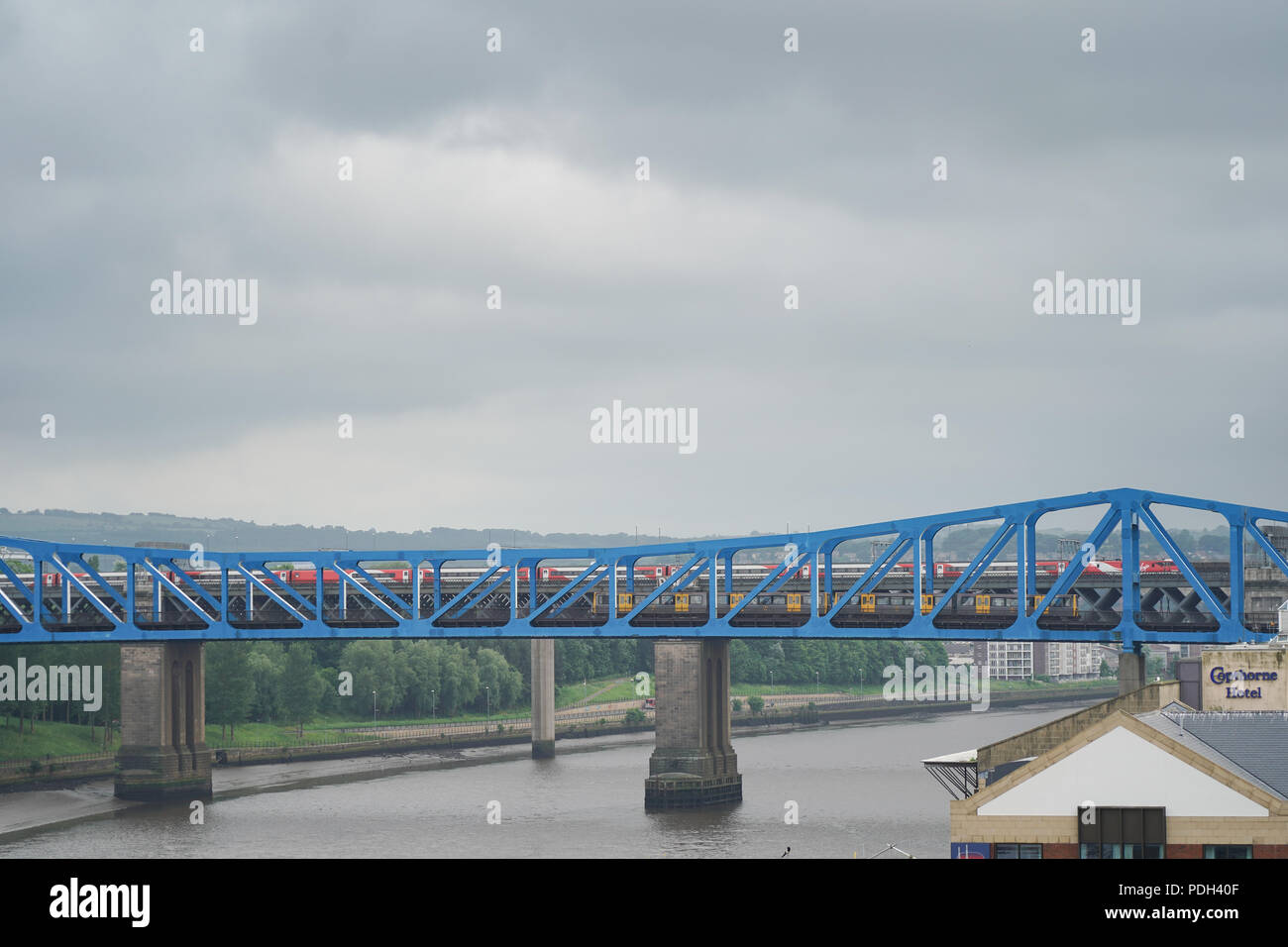 Une vue sur le pont de la reine Elizabeth II dans la ville de Newcastle, Royaume-Uni. Date de la photo : le lundi 11 juin 2018. Photo : Roger Garfield Banque D'Images