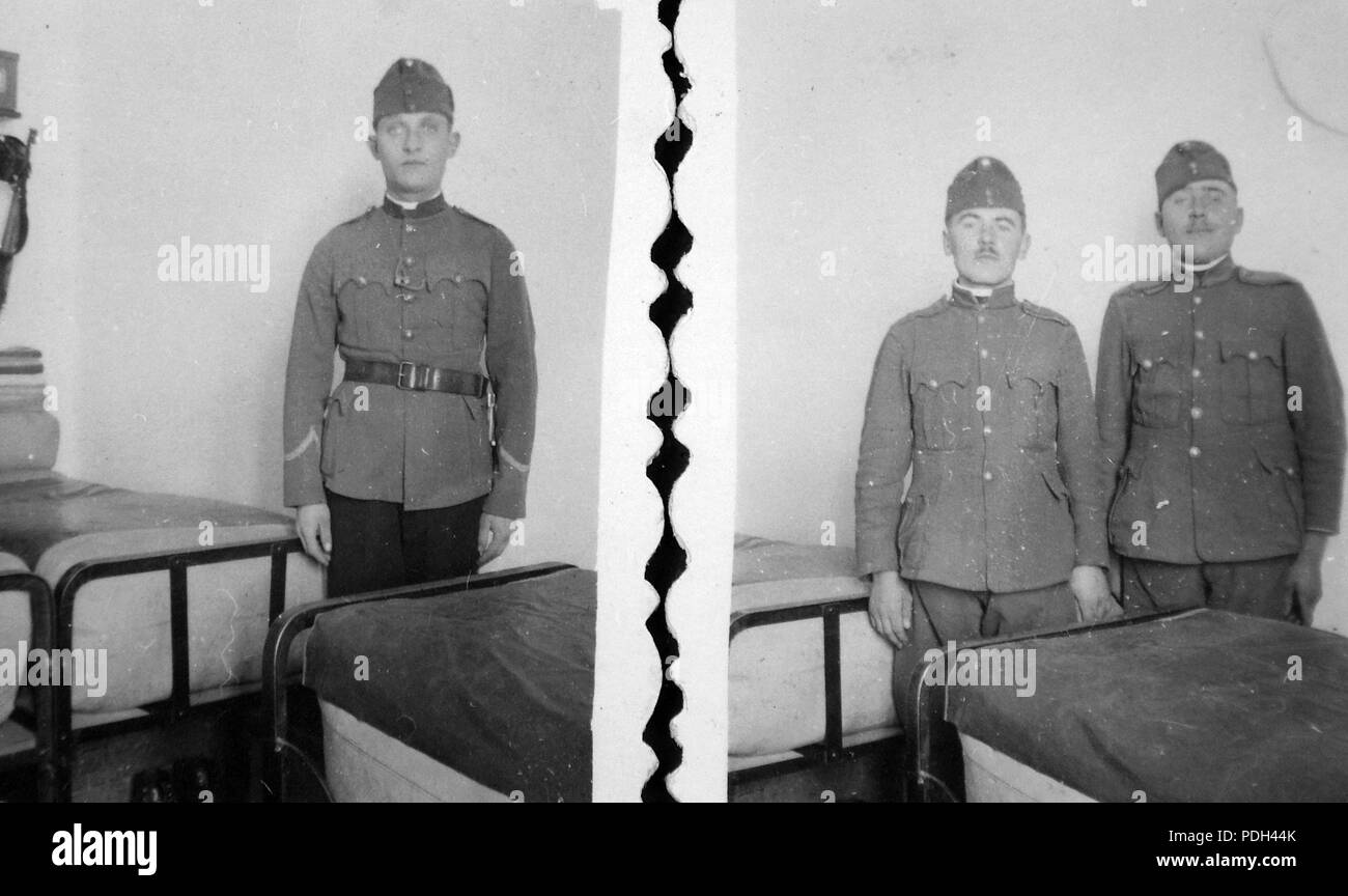 269 Portrait, double portrait, soldat, uniforme, dortoir, lit de fer 15793 Fortepan Banque D'Images