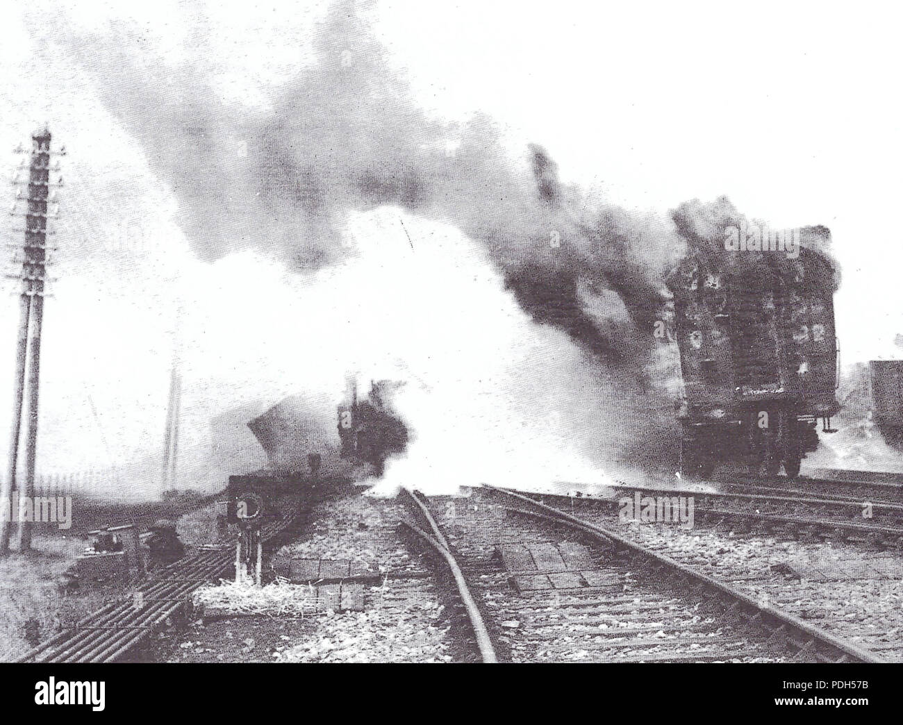 Quintinshill 275 catastrophe ferroviaire - Incendie Banque D'Images